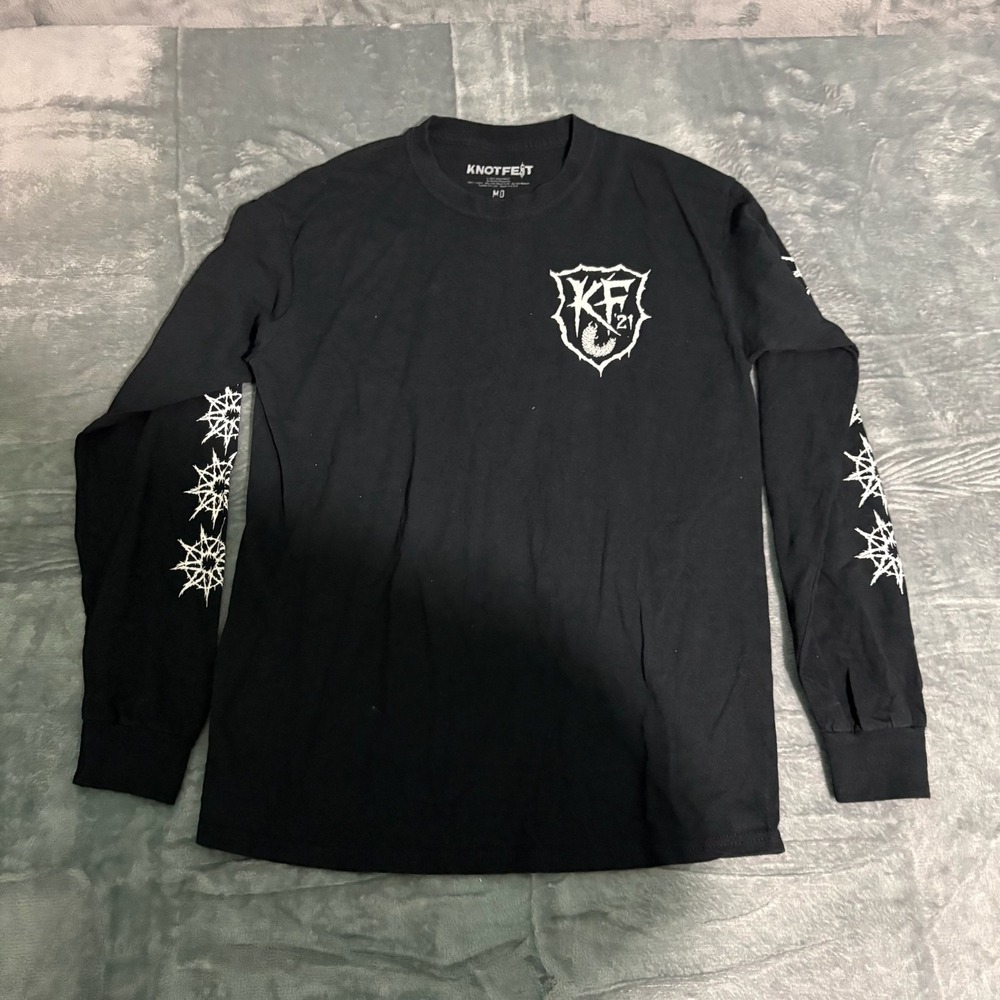 KnotFest Shirt Mens Medium RoadShow Band T Black goth Long Sleeve Y2K